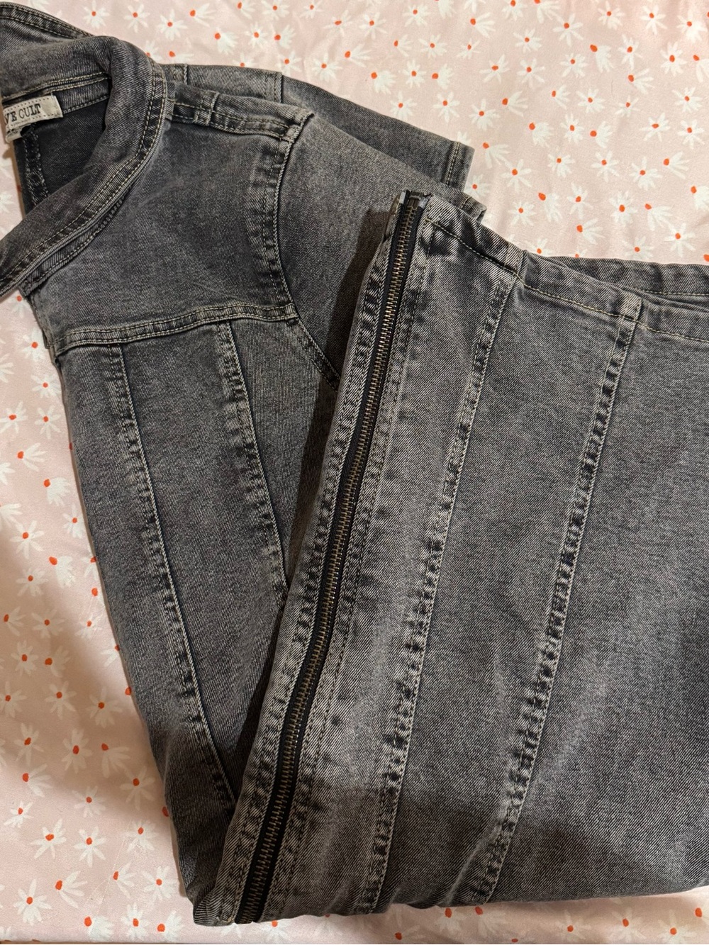 Women’s Mini Dress Grey Washed Denim
